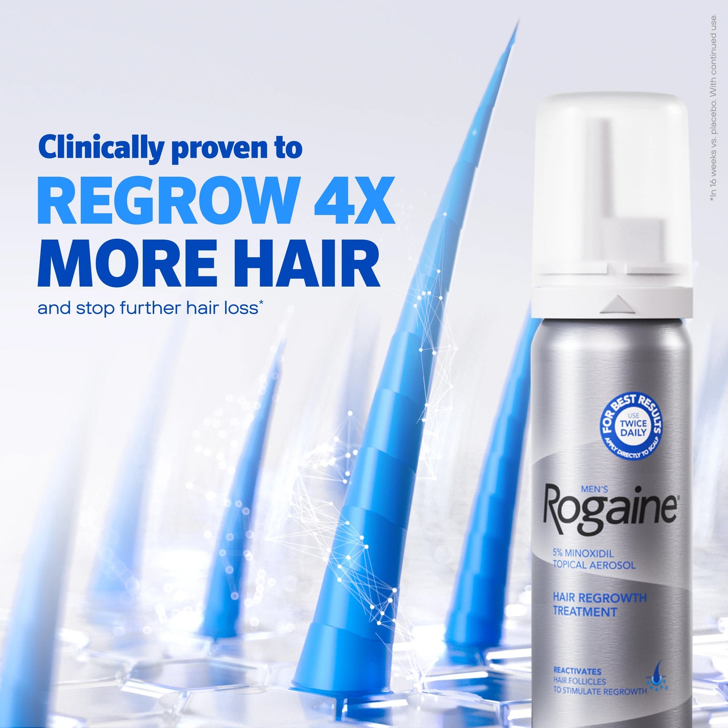 Mens ROGAINE® 5% Minoxidil Unscented Foam